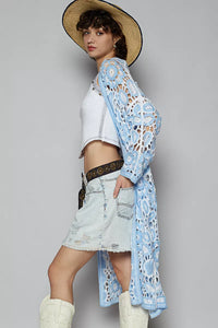 Boho Crochet Cardigan with Knit Weave Patterns