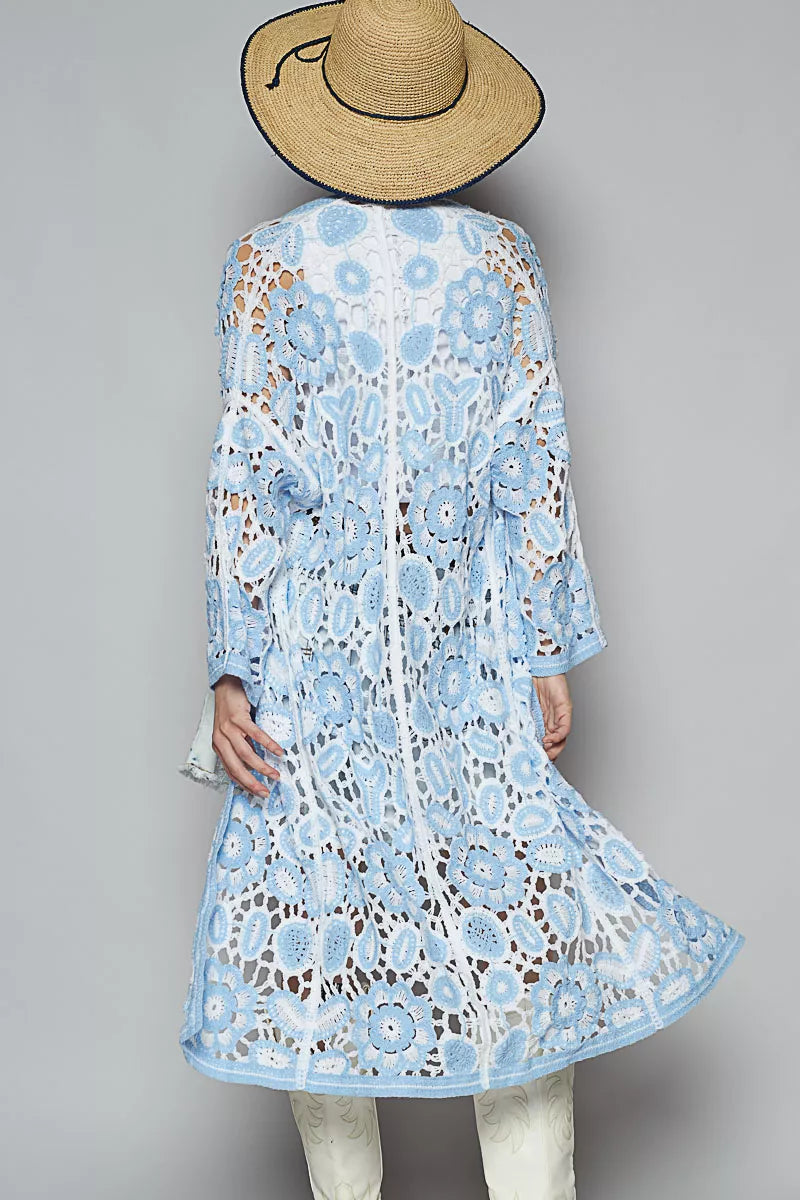 Boho Crochet Cardigan with Knit Weave Patterns