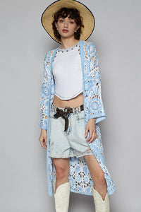 Boho Crochet Cardigan with Knit Weave Patterns