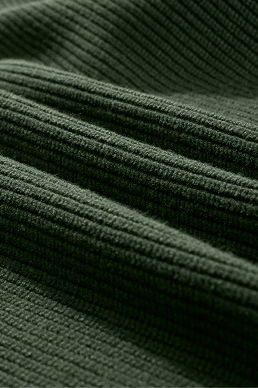 Bow Back Lantern Sleeve V-Neck Sweater-Reef Love