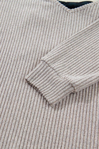 Bow Back Ribbed Knit V-Neck Drop Shoulder Top- Boho Chic Styles by Reef Love