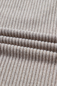 Bow Back Ribbed Knit V-Neck Drop Shoulder Top- Boho Chic Styles by Reef Love