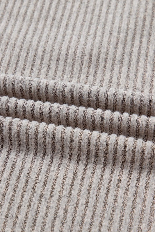 Bow Back Ribbed Knit V-Neck Drop Shoulder Top- Boho Chic Styles by Reef Love