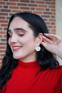 Bow Baseball Earrings-Hit your game day look out of the park with our Game Day Bow Baseball Earrings! Featuring a sweet white bow and a sparkly red-stitched baseball charm.