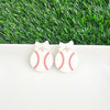 Bow Baseball Earrings-Hit your game day look out of the park with our Game Day Bow Baseball Earrings! Featuring a sweet white bow and a sparkly red-stitched baseball charm.