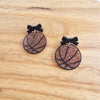 Bow Basketball Earrings-Dribble into game day style with our Game Day Bow Basketball Earrings - Whether you're courtside, couch-side, or just in it for the buzzer-beater drama.