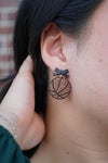 Bow Basketball Earrings-Dribble into game day style with our Game Day Bow Basketball Earrings - Whether you're courtside, couch-side, or just in it for the buzzer-beater drama.