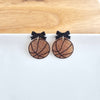 Bow Basketball Earrings-Dribble into game day style with our Game Day Bow Basketball Earrings - Whether you're courtside, couch-side, or just in it for the buzzer-beater drama.