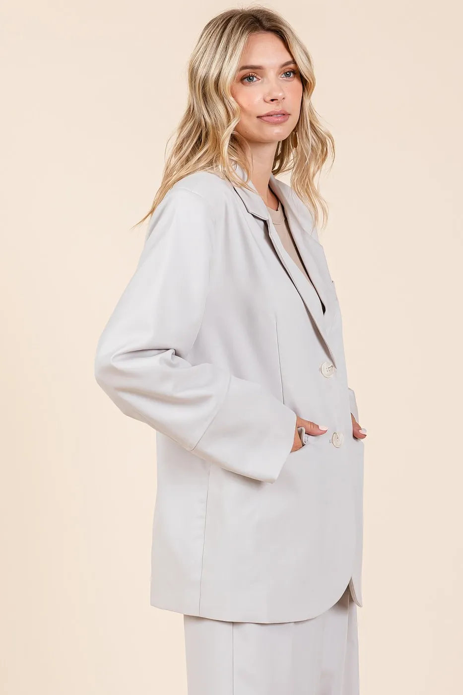 Boyfriend Fit Blazer Jacket-Reef Love