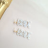 Shop Bride Earrings-Celebrate the bride-to-be with lightweight acrylic Bride earrings featuring zircon studs and gold-plated brass. Perfect for showers, photos, and parties.-available at Reef Love online boho-chic boutique
