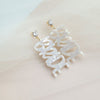 Shop Bride Earrings-Celebrate the bride-to-be with lightweight acrylic Bride earrings featuring zircon studs and gold-plated brass. Perfect for showers, photos, and parties.-available at Reef Love online boho-chic boutique