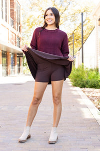 Britt Autumn Brown Mini Skort-Reef Love