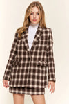 Brushed Plaid One Button Blazer-Blazer-Reef Love