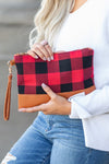 Buffalo Plaid Clutch-Clutch Purse-Aili's Corner-Red/Black Plaid-OneSize-Reef Love