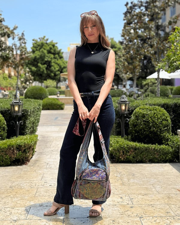 Kathmandu Collection Butterfly Design Hobo Bag-Hobo Bag-Reef Love