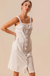Button Down Pocket Front Pinafore Dress-The Button Down Pocket Front Pinafore Dress is a stylish and versatile piece for your wardrobe. With a button-down front and pocket detailing, this pinafore dress is classic.-Reef Love Boho-Chic Boutique