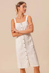 Button Down Pocket Front Pinafore Dress-The Button Down Pocket Front Pinafore Dress is a stylish and versatile piece for your wardrobe. With a button-down front and pocket detailing, this pinafore dress is classic.-Reef Love Boho-Chic Boutique