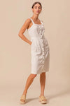 Button Down Pocket Front Pinafore Dress-The Button Down Pocket Front Pinafore Dress is a stylish and versatile piece for your wardrobe. With a button-down front and pocket detailing, this pinafore dress is classic.-Reef Love Boho-Chic Boutique