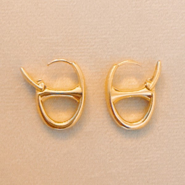 Button Horse Bit Hoop Earrings-Reef Love