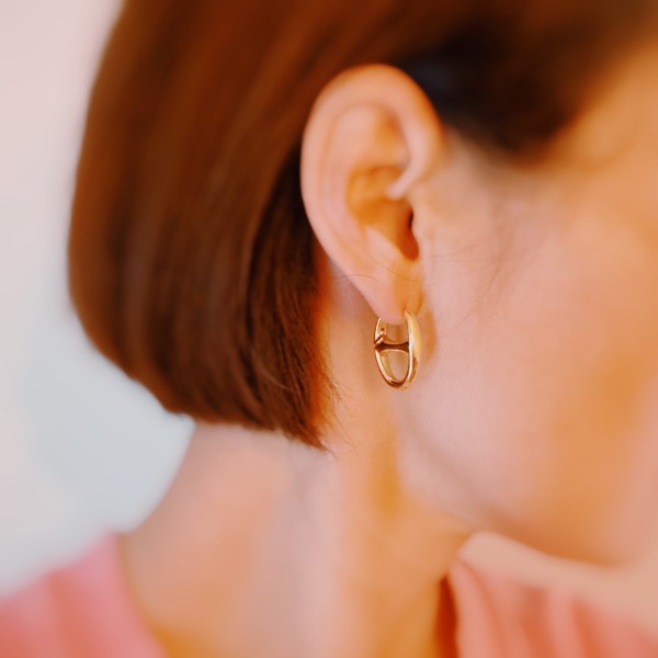 Button Horse Bit Hoop Earrings-Reef Love