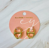 Button Horse Bit Hoop Earrings-Reef Love