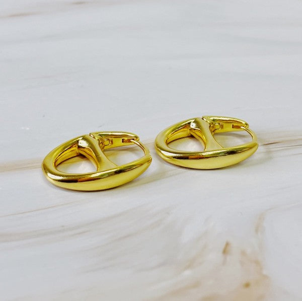 Button Horse Bit Hoop Earrings-Reef Love