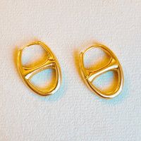 Button Horse Bit Hoop Earrings-Reef Love