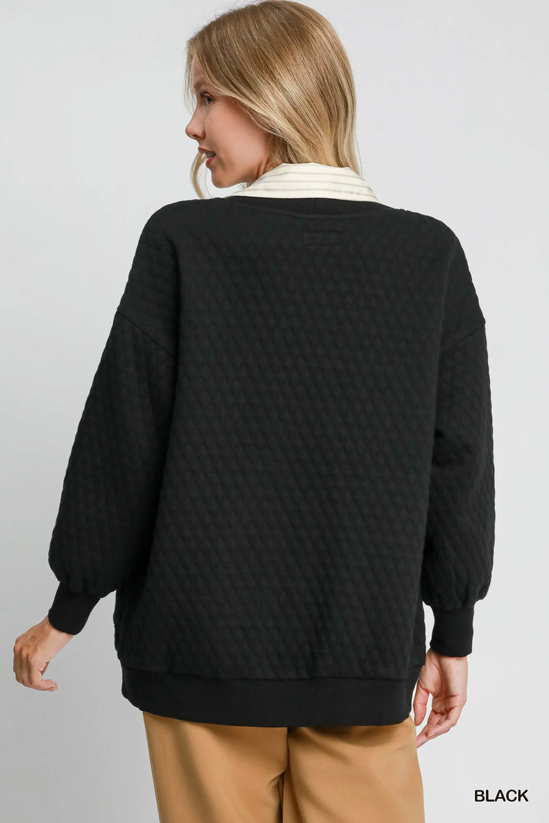 Button-Up Jacquard Cardigan
