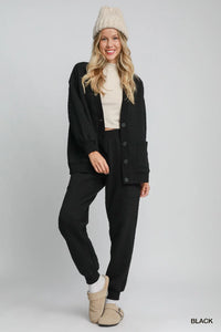 Button-Up Jacquard Cardigan