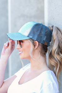 CC Glitter Messy Bun Hat Cap-Reef Love
