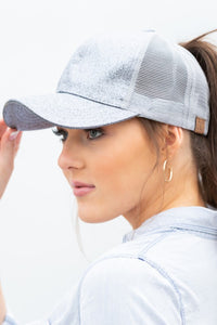 CC Glitter Messy Bun Hat Cap-Reef Love