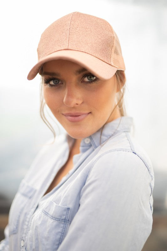 CC Glitter Messy Bun Hat Cap-Reef Love
