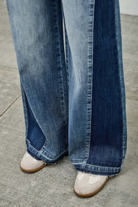 Saige High Rise Release Hem Wide Leg Jeans with Side Contrast-SAIGE DENIM-Reef Love