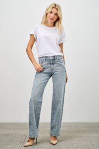 Saige Mid Rise Straight With Piping Detail Jeans, Light Wash-SAIGE DENIM-Reef Love
