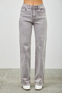Saige High Rise Slim Wide Straight Jeans, Grey Wash-SAIGE DENIM-Reef Love