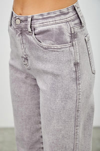 Saige High Rise Slim Wide Straight Jeans, Grey Wash-SAIGE DENIM-Reef Love
