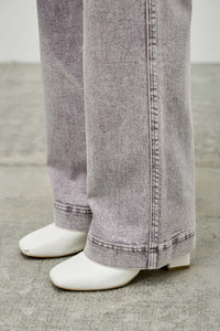 Saige High Rise Slim Wide Straight Jeans, Grey Wash-SAIGE DENIM-Reef Love