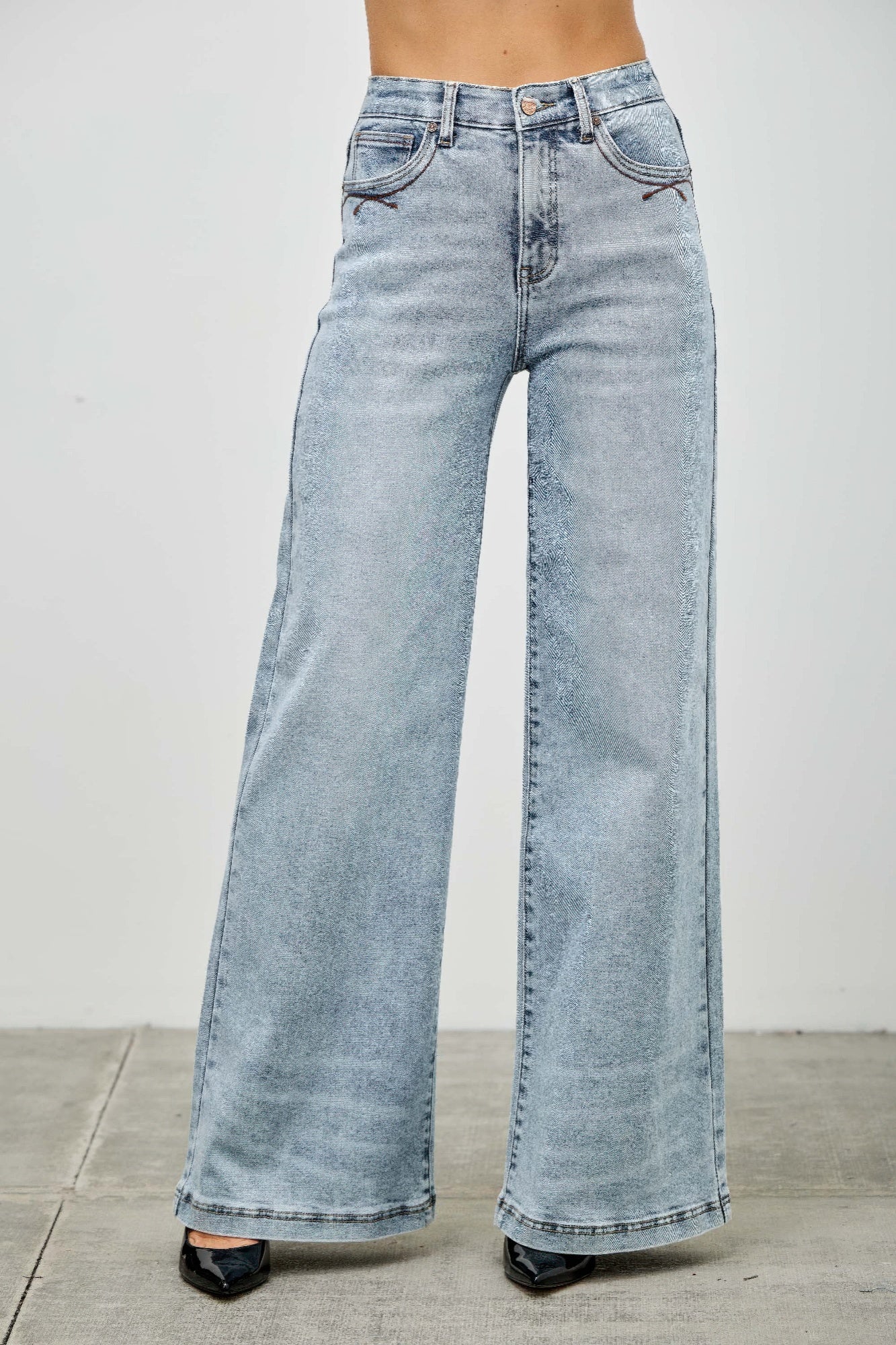 Saige High Rise Wide Leg Jeans, Light Wash-SAIGE DENIM-Reef Love