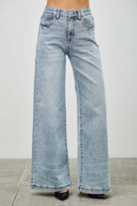 Saige High Rise Wide Leg Jeans, Light Wash-SAIGE DENIM-Reef Love