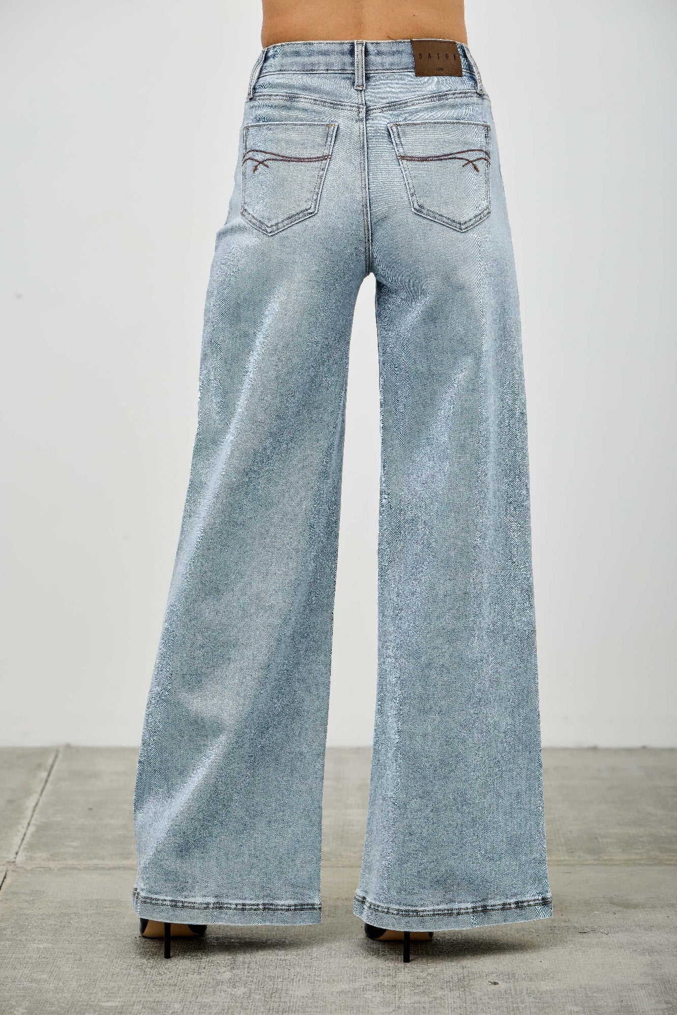 Saige High Rise Wide Leg Jeans, Light Wash-SAIGE DENIM-Reef Love