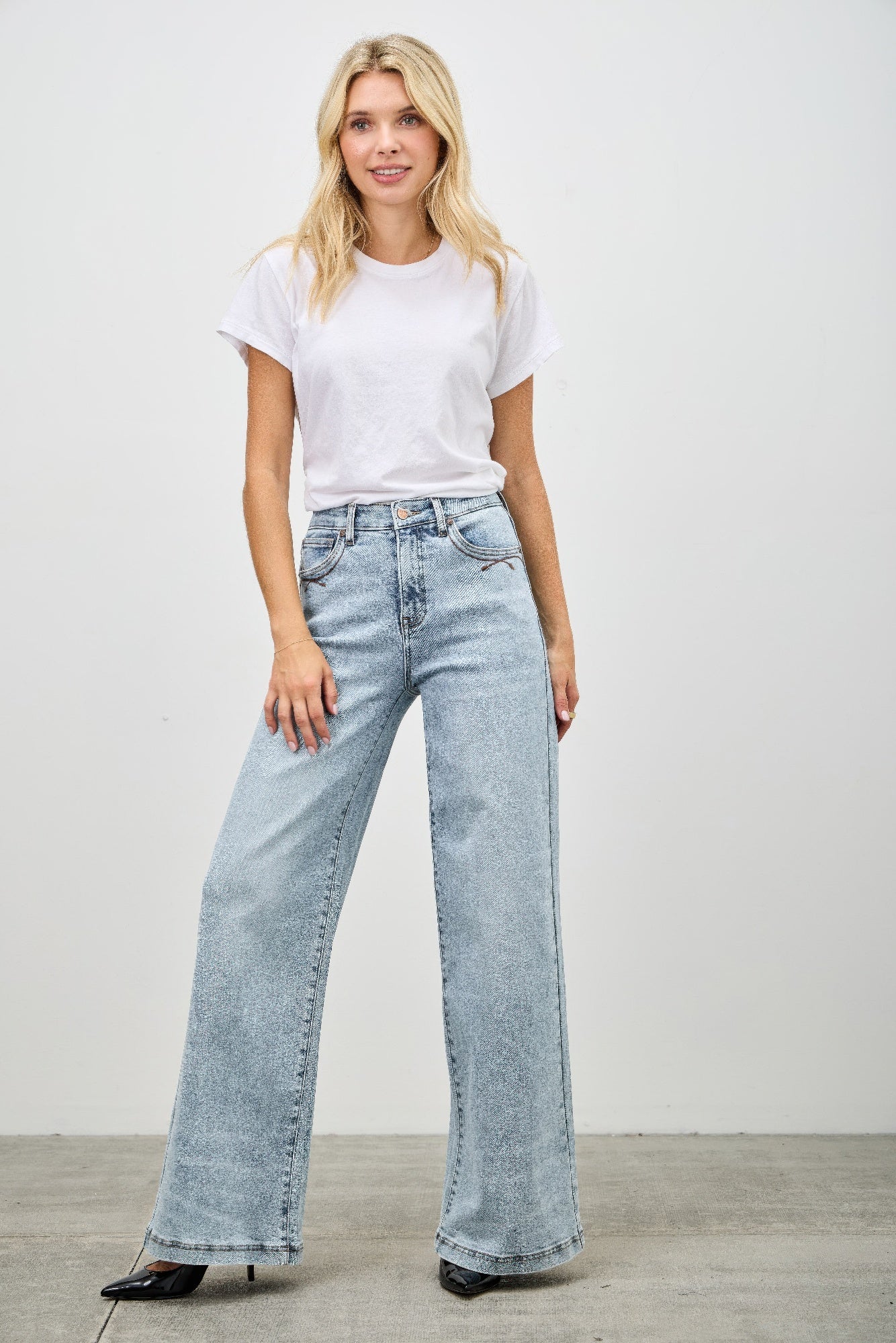 Saige High Rise Wide Leg Jeans, Light Wash-SAIGE DENIM-Reef Love