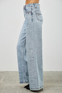 Saige High Rise Wide Leg Jeans, Light Wash-SAIGE DENIM-Reef Love
