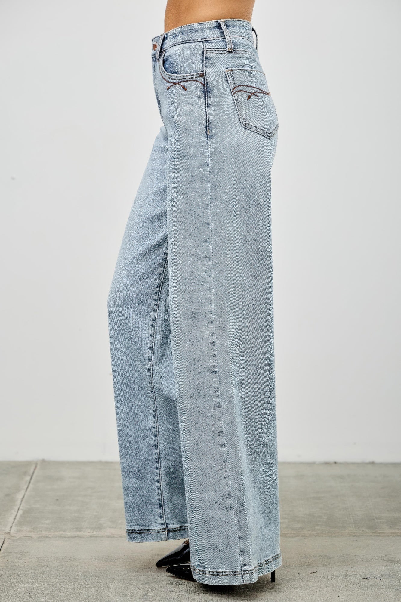 Saige High Rise Wide Leg Jeans, Light Wash-SAIGE DENIM-Reef Love