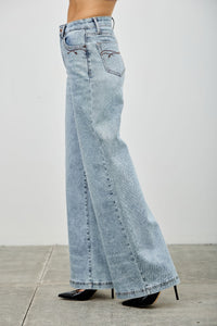 Saige High Rise Wide Leg Jeans, Light Wash-SAIGE DENIM-Reef Love