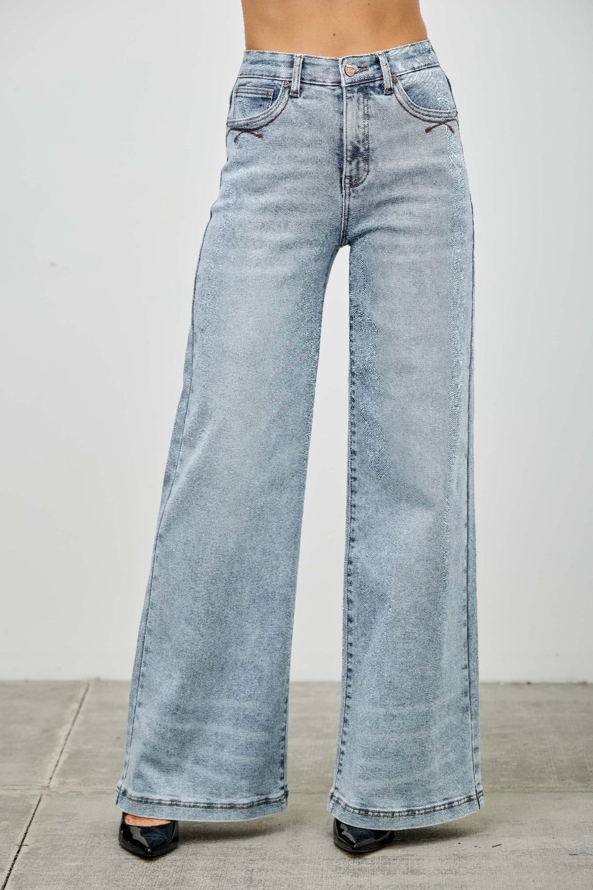 Saige High Rise Wide Leg Jeans, Light Wash-SAIGE DENIM-Reef Love