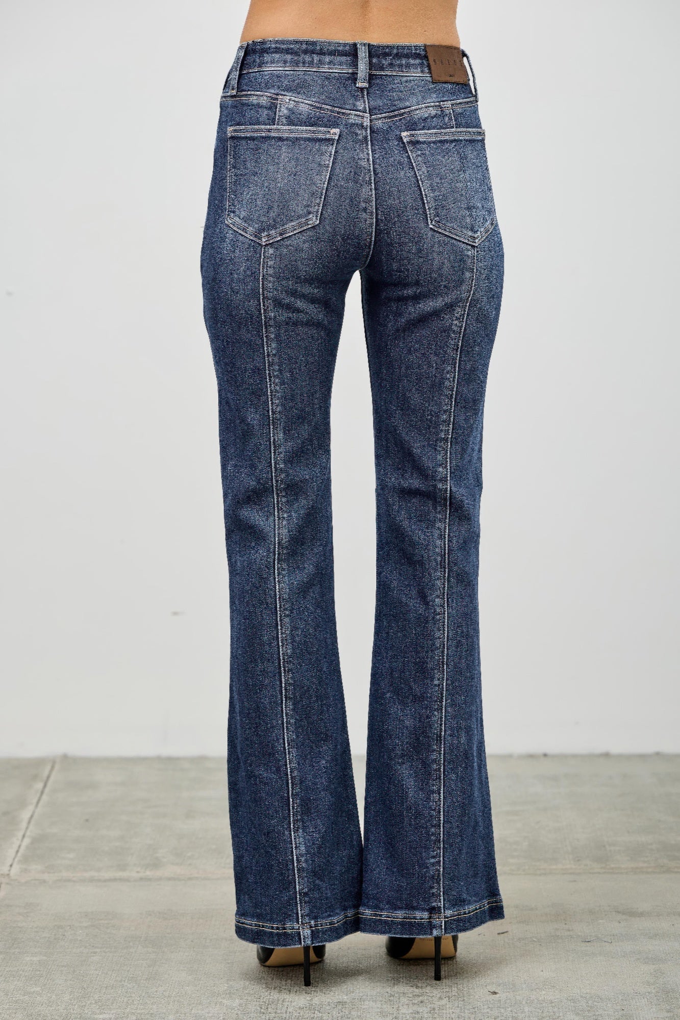 Saige High Rise Boot Cut Flare With Seam Detail Jeans-SAIGE DENIM-Reef Love