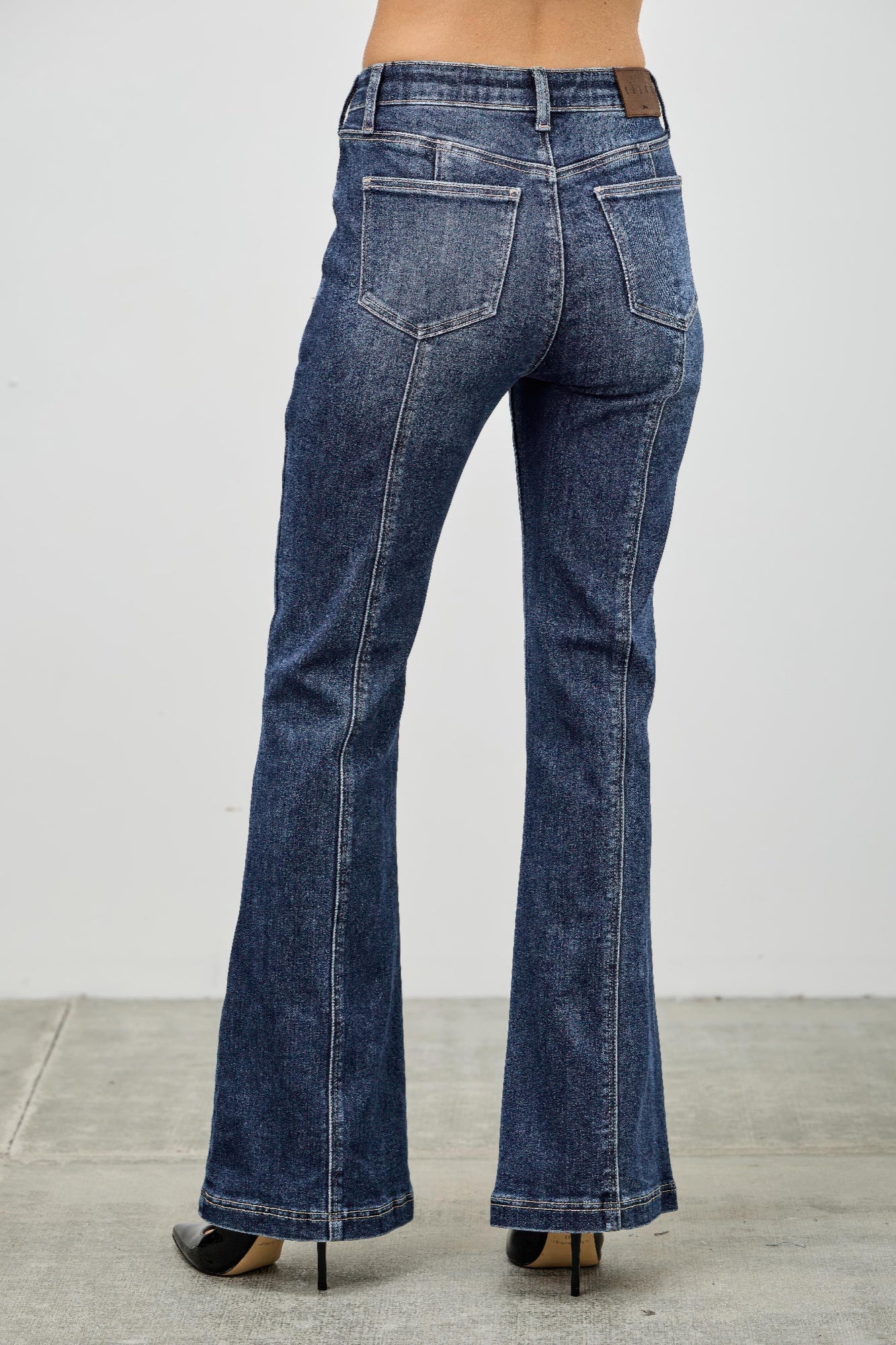 Saige High Rise Boot Cut Flare With Seam Detail Jeans-SAIGE DENIM-Reef Love