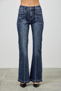 Saige High Rise Boot Cut Flare With Seam Detail Jeans-SAIGE DENIM-Reef Love