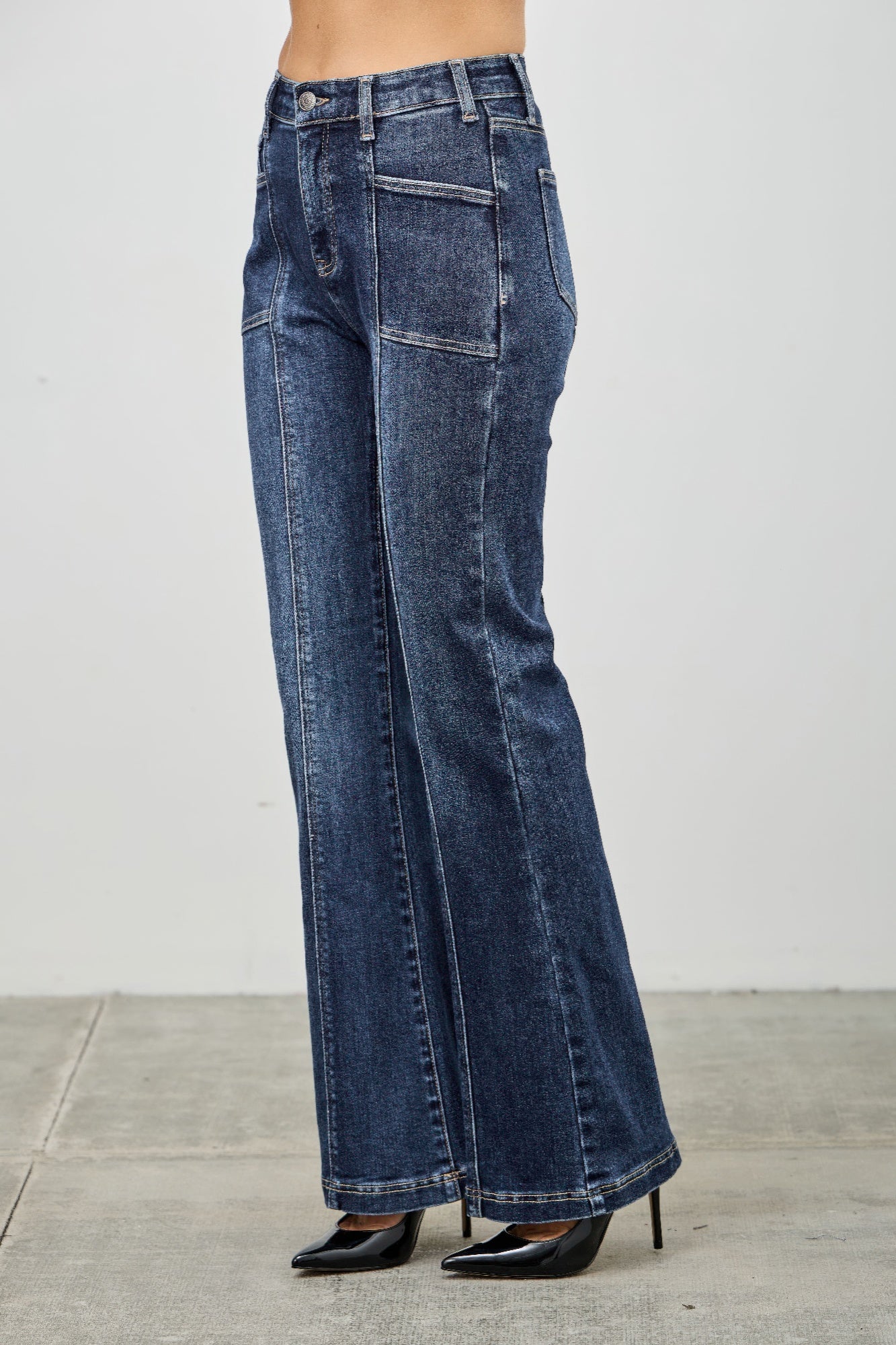 Saige High Rise Boot Cut Flare With Seam Detail Jeans-SAIGE DENIM-Reef Love