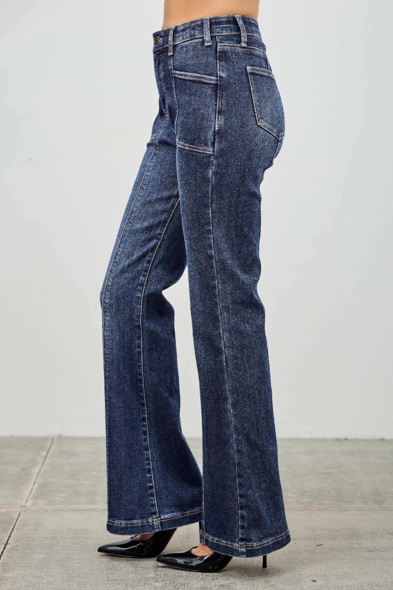 Saige High Rise Boot Cut Flare With Seam Detail Jeans-SAIGE DENIM-Reef Love